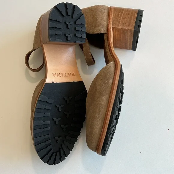 Patina - leather heeled Mary Jane’s, clogs, suede - Picture 7 of 14